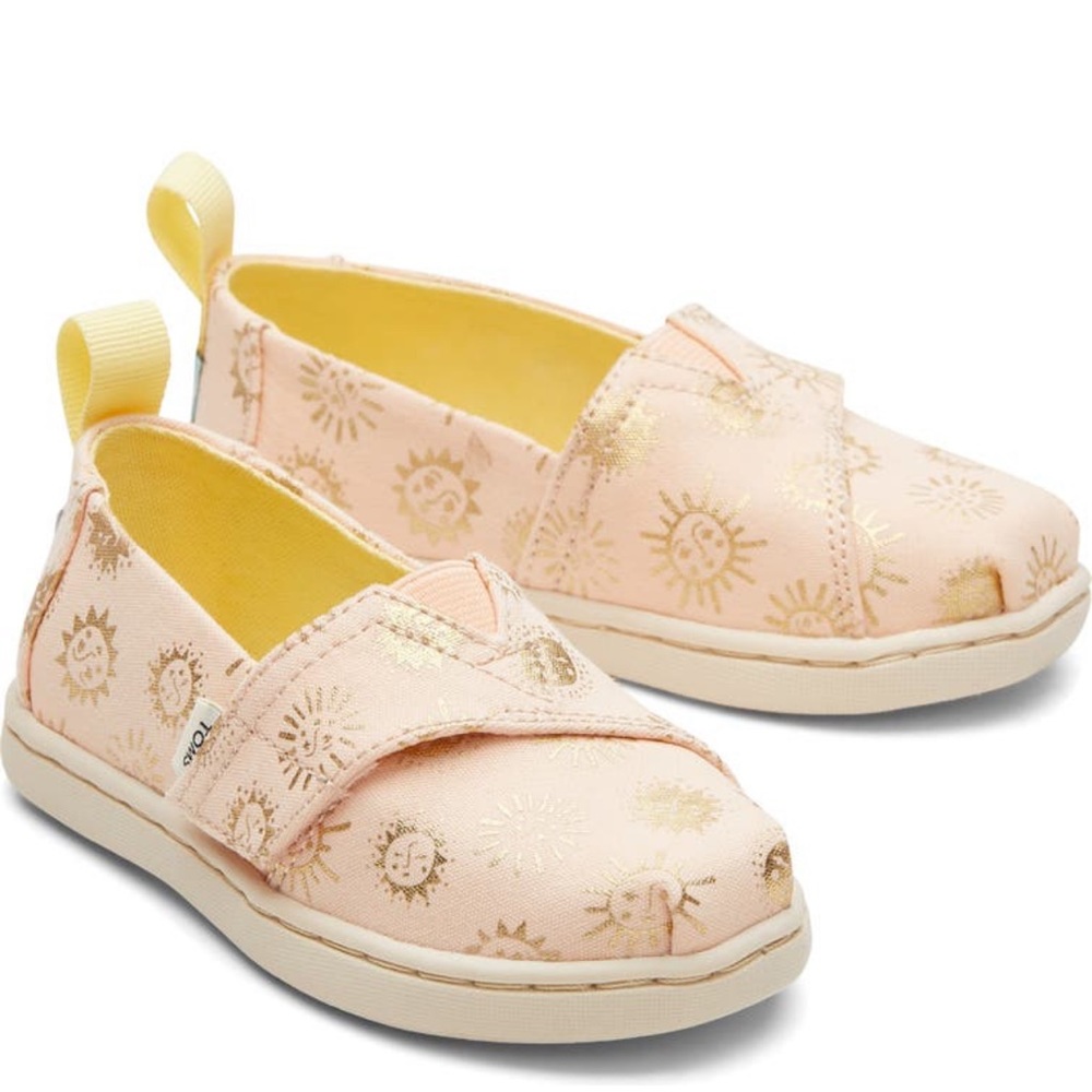TOMS Kids pink and gold metallic size 11m toddler